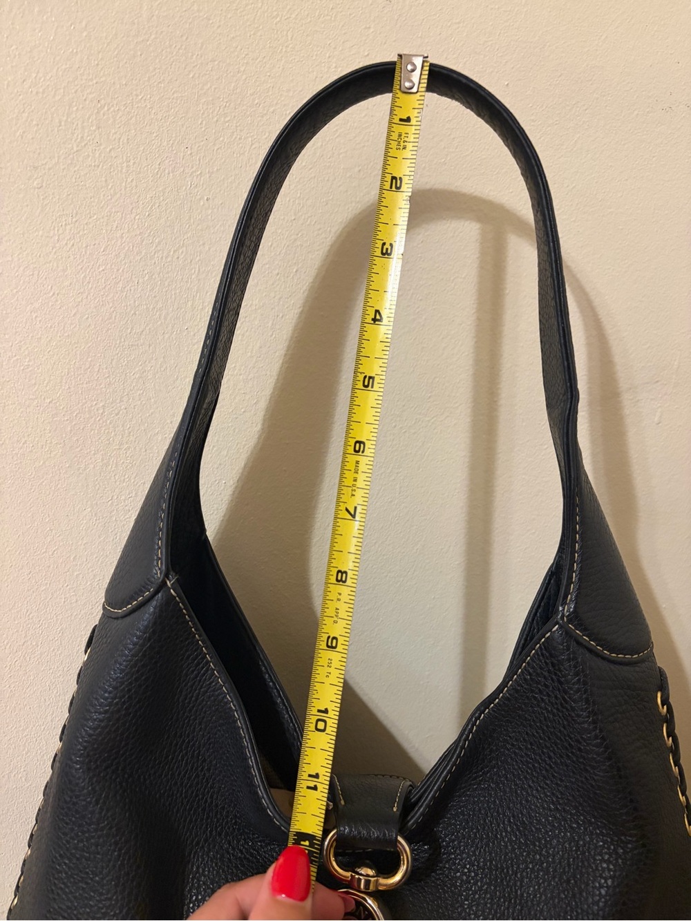 Dooney & Burke Black Leather Hobo Bag with side Hardware Detailing - Picture 10 of 12